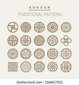 Various Korean traditional pattern vector set. EPS10