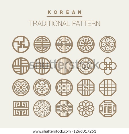 Various Korean traditional pattern vector set. EPS10