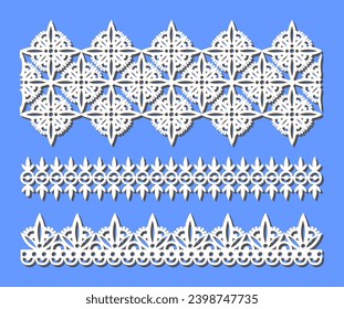 Various lace borders in flat design