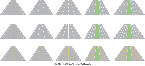 Várias faixas com perspectiva da vista panorâmica