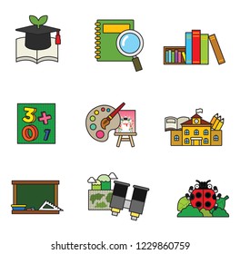 Various learning, exploration icons