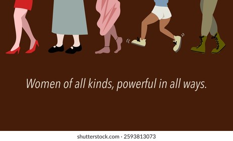 Various women’s leg walking illustration