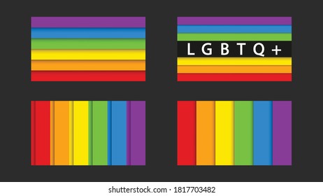 various lgbtq signs set on dark background
