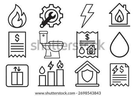 Various line icons representing essential home maintenance and service needs.