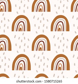 Various lines and shapes. Rainbow shapes, arcs.  colorful abstract seamless pattern. Hand drawn vector illustrations. 