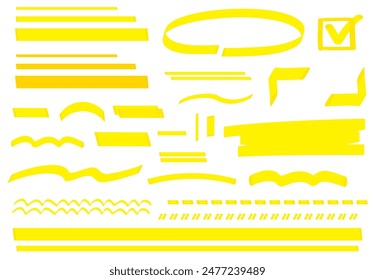 Various lines of yellow highlighter