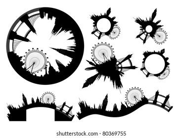 various London skylines - vector