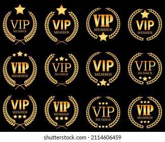 various luxury golden VIP label by vector design