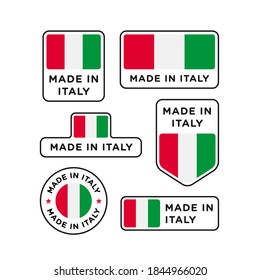 Various made in Italy labels set, Italian product emblem