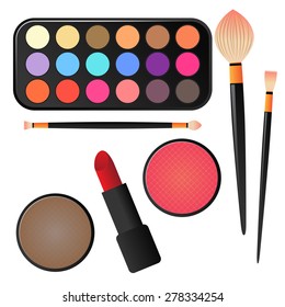Various Makeup and Cosmetics. Vector illustration