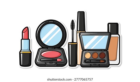 Various makeup products on display