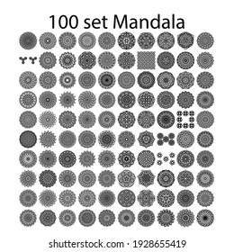 various mandala collections - 100. Ethnic Mandala ornament. Round pattern set.