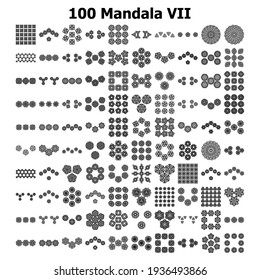 various mandala collections - 100. Ethnic Mandala ornament. Round pattern set.