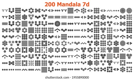 various mandala collections - 200. Ethnic Mandala ornament. Round pattern set.
