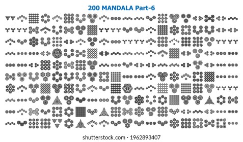 various mandala collections - 200. Ethnic Mandala ornament. Round pattern set.