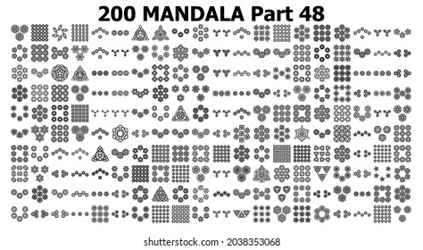 various mandala collections 200 Ethnic Mandala line pattern set Doodles freehand