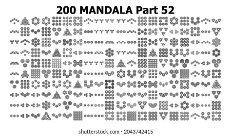 various mandala collections 200 Ethnic Mandala line pattern set Doodles freehand