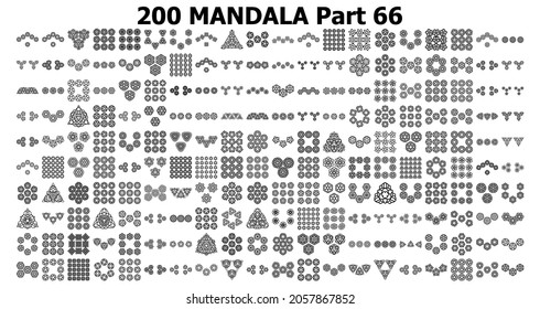 various mandala collections 200 Ethnic Mandala line pattern set Doodles freehand