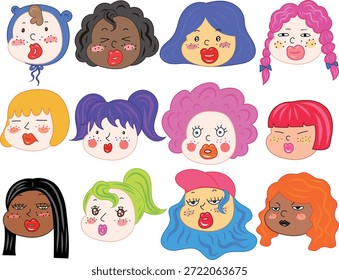  varios   Muchos personajes se enfrentan a una colección de caras de personajes