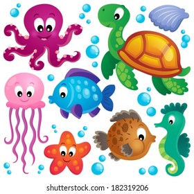 Various marine animals set 1 - eps10 vector illustration.