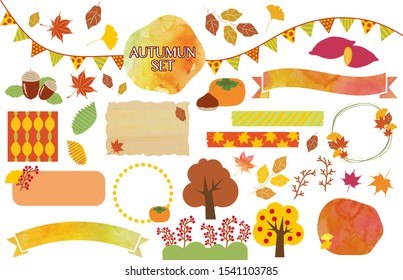 Various materials for autumn.
Hand drawn style.