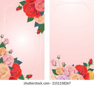 Diversos materiales de rosas, que se pueden utilizar en fondos, tarjetas, etc.