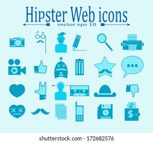 various Media icons set made in retro style. Vector eps 10