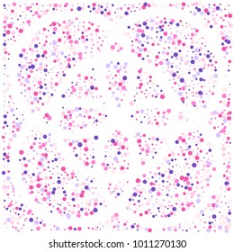 Various metallic confetti background of random scatter rainbow geometric figures isolated on white.