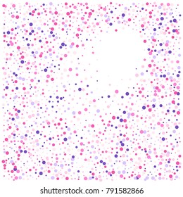 Various metallic confetti background of random scatter rainbow geometric figures isolated on white.