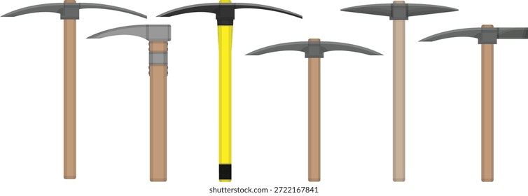 Various Mine Pickaxes Models Vectors