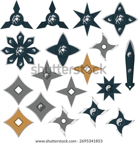 Various Models of Asiatic Shurikens