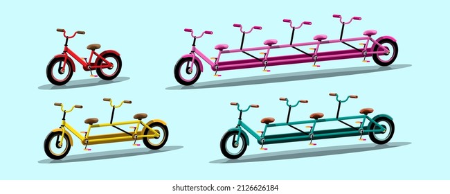 Various models and styles of bikes for riders to choose from according to age and usage. Vector cartoon illustration bicycle isolated on a white background.