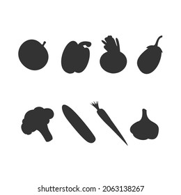 various models of vegetables silhoutte design