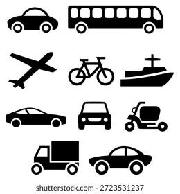 Verschiedene Verkehrsträger-Symbole
