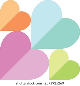 various monochrome color heart shape various size and shade seamless pattern illustration.