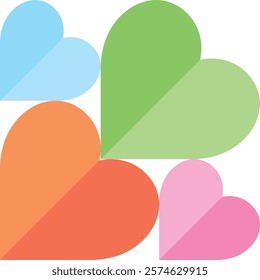 various monochrome color heart shape various size and shade seamless pattern illustration.