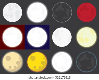 Various moon illustrations