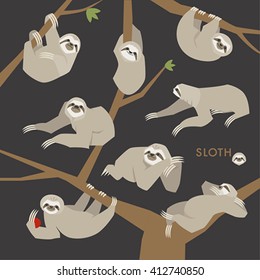 The various movements of sloth vector