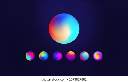 Various multicoloured gradients sphere and vibrant color palettes   irregular shapes and blur   distortion effects  Vector eps10 