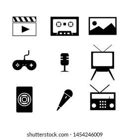 Various multimedia icon vector set design image