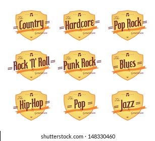 various music label set