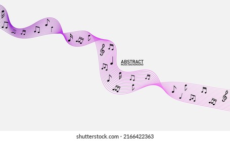 Various music notes on a solide white background.