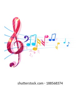 Various Music Notes On Stave Vector Stock Vector (Royalty Free ...