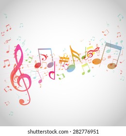 Various Music Notes On Stave Vector Stock Vector Royalty Free
