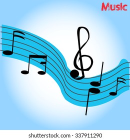 Various music notes, vector illustration