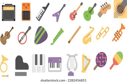 various musical instruments for a big concert