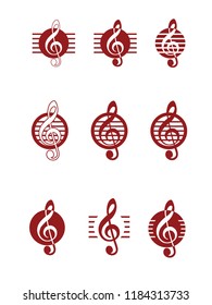 Various Musical Logos with G Clef