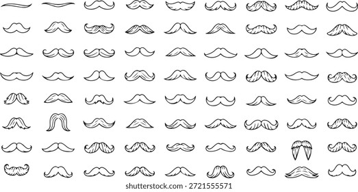 Varios estilos de bigote y Formas en el fondo blanco bigotes pelo facial
