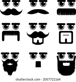 various mustaches totaling nine sets with different models