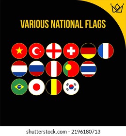 VARIOUS NATIONAL FLAGS GROUND LUXURY, flags of countries vektor
